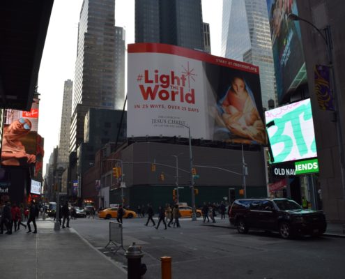 Light the World Billboard 2017, Times Square, New York City (120'x75' 9,375 sq ft)